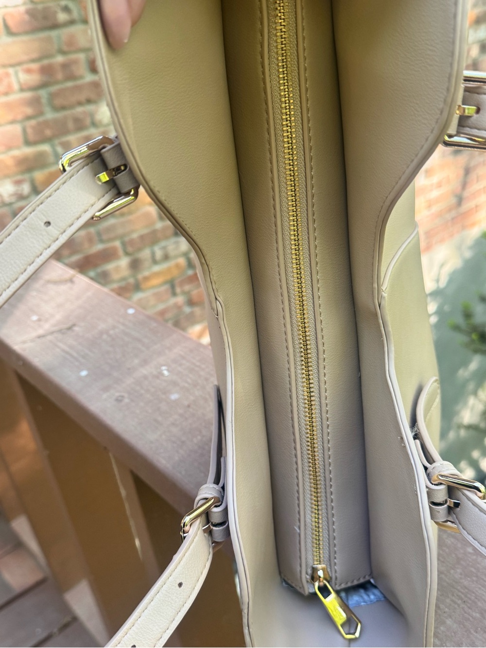 Ello Cora Taupe Structured Shoulder Bag — Polene Vibes—Sold Out Style - Picture 6 of 11
